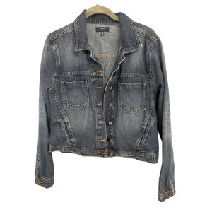 NWOT Kaari Blue Cropped-fit Denim Jacket